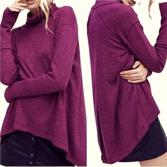 NWT FREE PEOPLE Juicy Long Sleeve Waffle Knit Sweater in Color Date Night Size S - Picture 7 of 7
